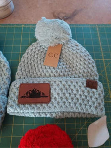 CC Stocking hat with leather patch